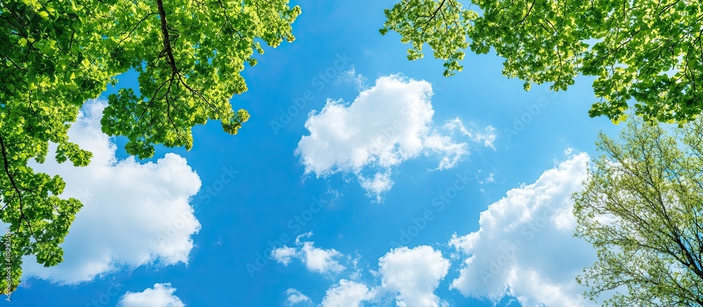 Looking Up at the Sky Through Green Leaves Looking Up at the Sky Through Green Leaves