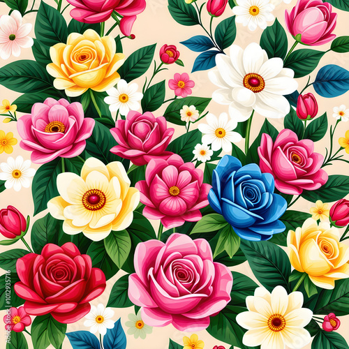 seamless pattern with roses
