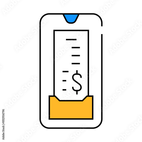 digital check line icon vector. digital check sign. isolated symbol illustration