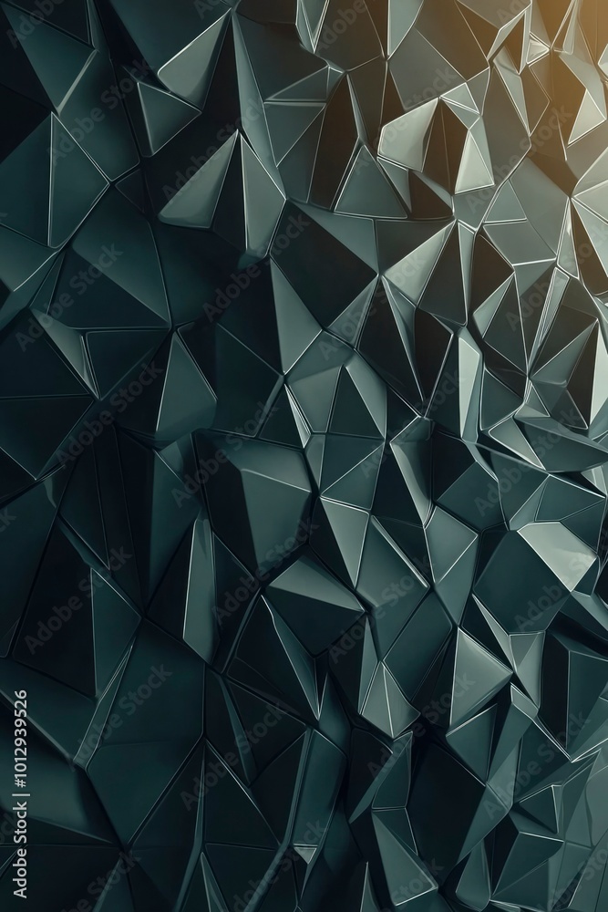 Fototapeta premium Abstract Dark Grey Geometric Triangular Pattern Background