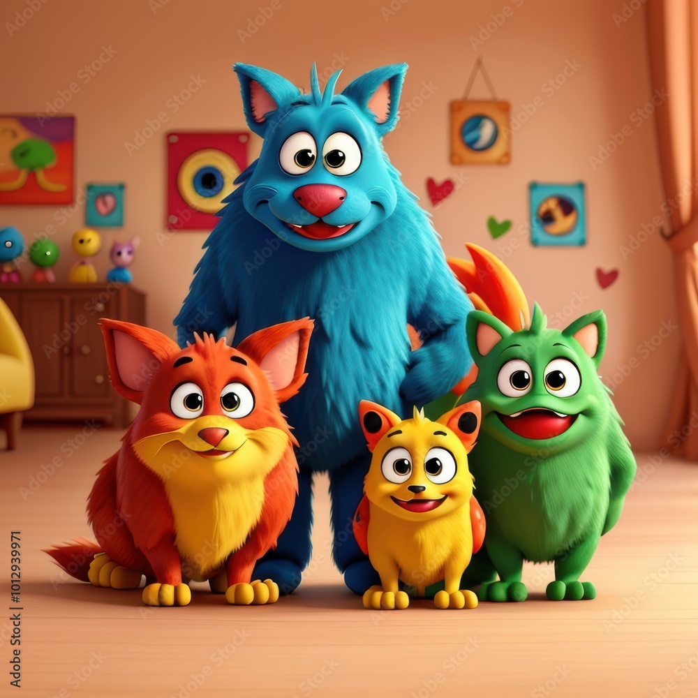 A friendly character helps a lost puppy home A friendly character helps a lost puppy home