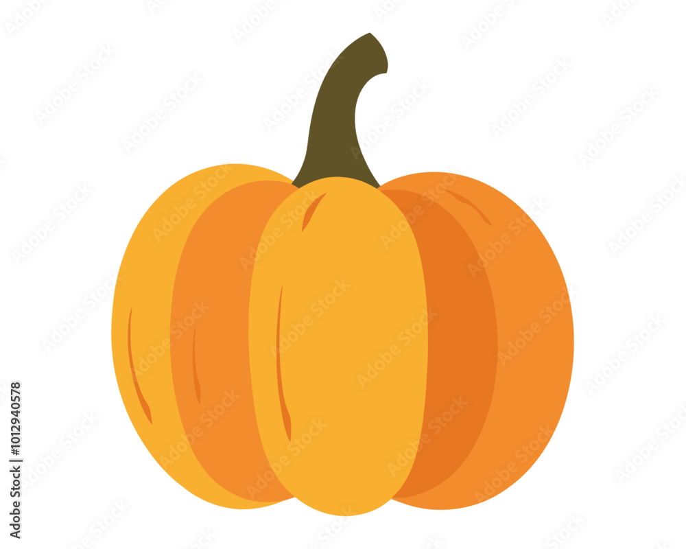 Vibrant orange pumpkin vector illustration