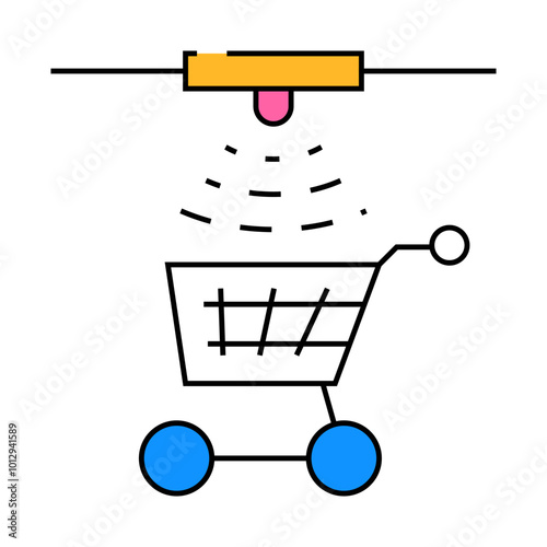 control of movement of carts line icon vector. control of movement of carts sign. isolated symbol illustration