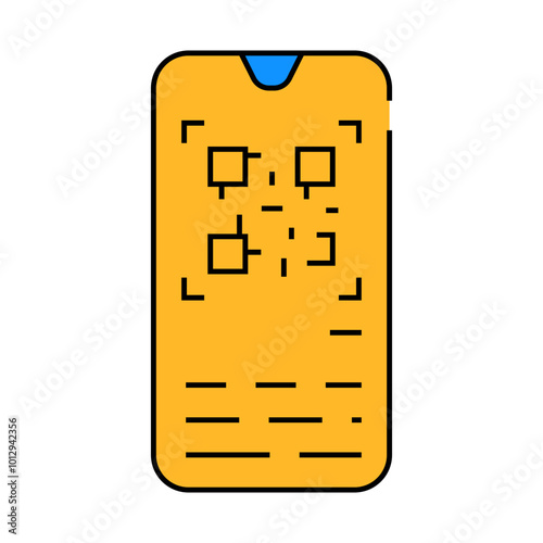 qr scanner line icon vector. qr scanner sign. isolated symbol illustration