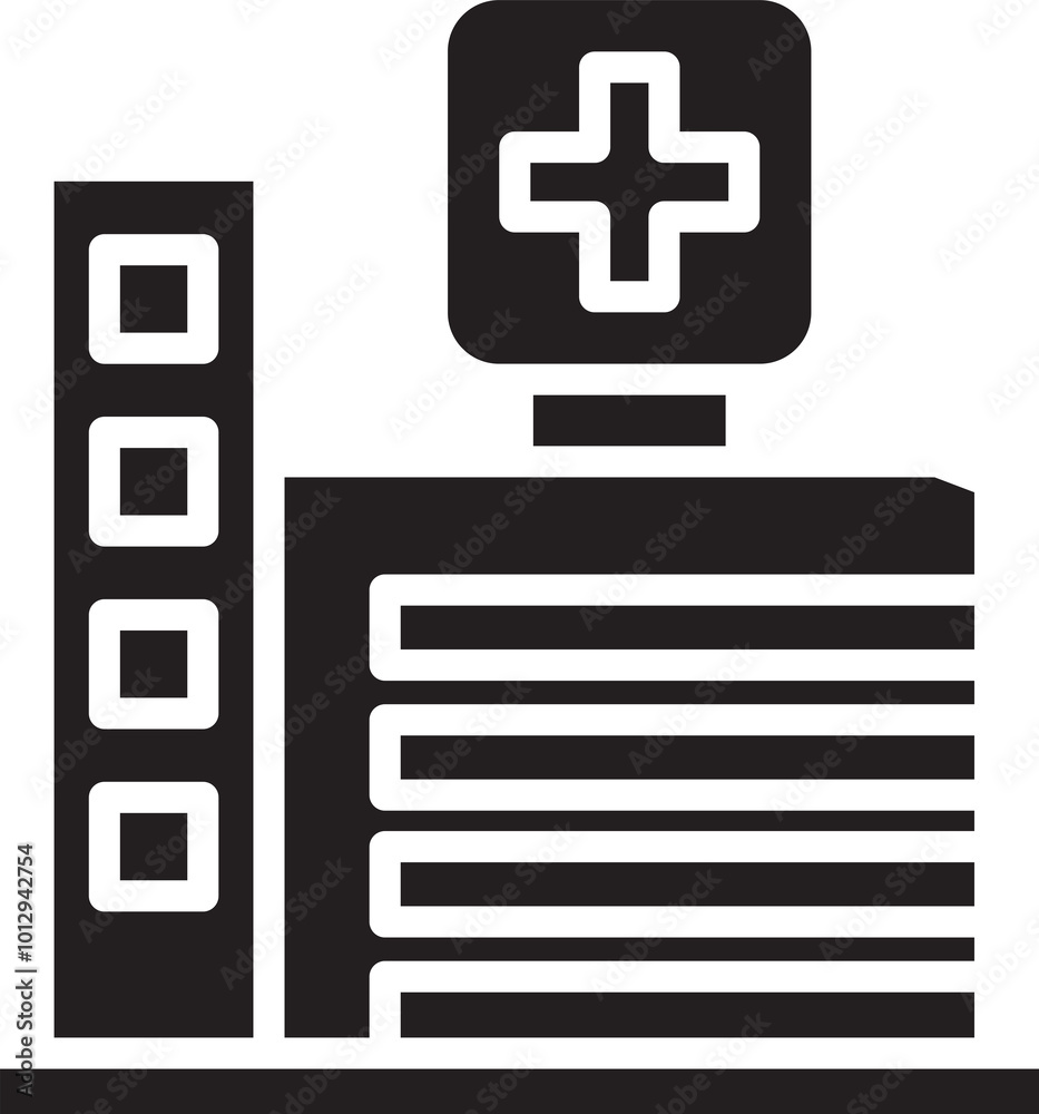 Obraz premium Hospital Glyph Icon