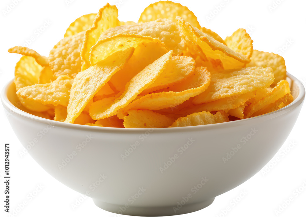 Bowl of Crispy Potato Chips Bowl of Crispy Potato Chips