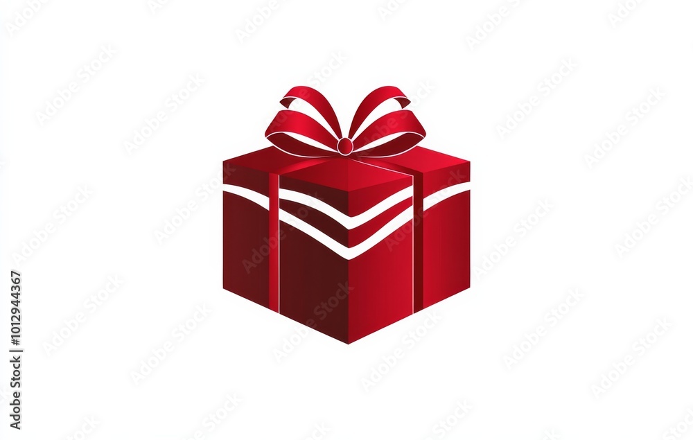 Logo, a graphic of a happy new year gift box in red color Logo, a graphic of a happy new year gift box in red color
