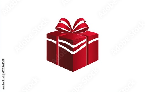 Logo, a graphic of a happy new year gift box in red color