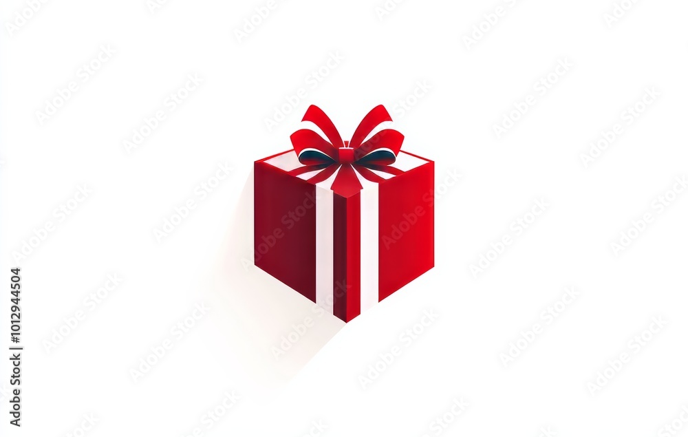 Logo, a graphic of a happy new year gift box in red color Logo, a graphic of a happy new year gift box in red color