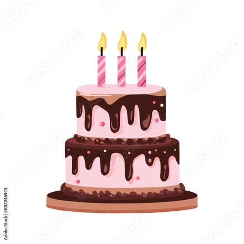 colorful birthday cake with candles vector