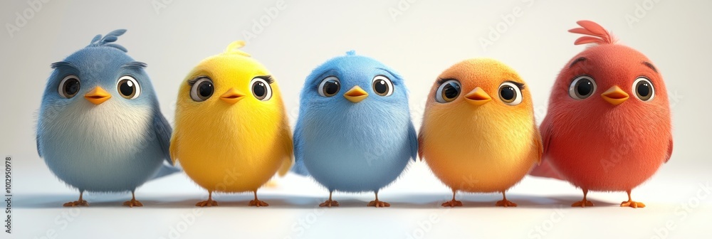 Five Colorful Birds Five Colorful Birds