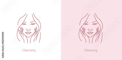 Cleansing Skincare Product Label Vector Icon