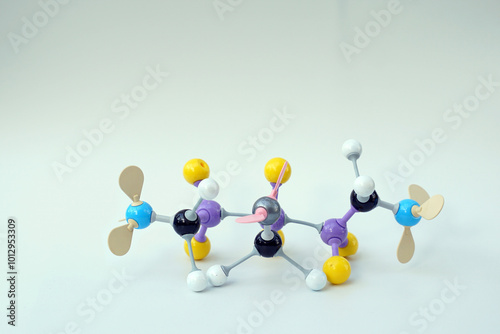 Simulate Shape of covalent molecules on gray background. Soft and selective focus. photo