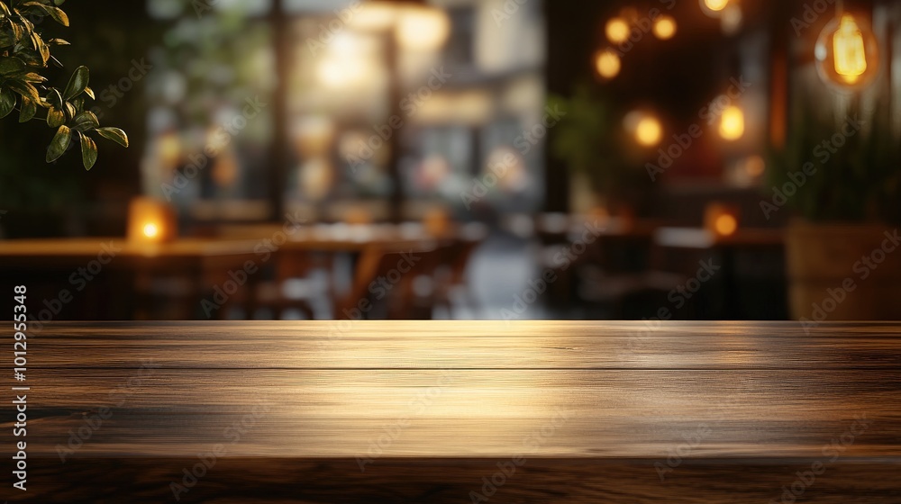 Cozy Ambient Cafe Interior with Wooden Tabletop and Warm Lighting for Relaxed Dining Experience Cozy Ambient Cafe Interior with Wooden Tabletop and Warm Lighting for Relaxed Dining Experience