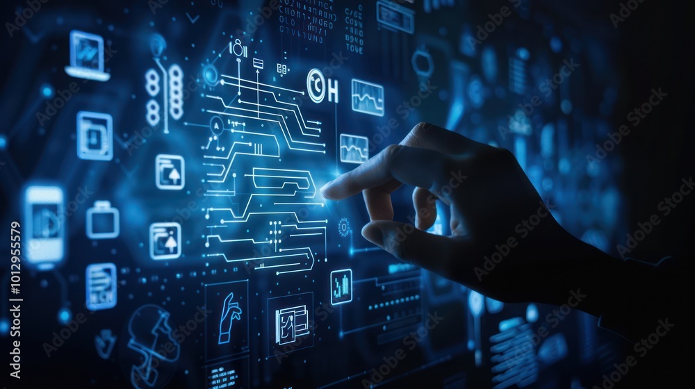 Hand Interacting with Digital Interface Hand Interacting with Digital Interface