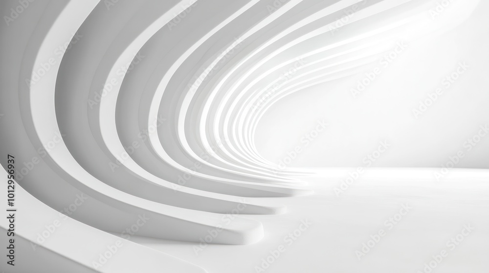 Obraz premium Abstract White Curved Architecture