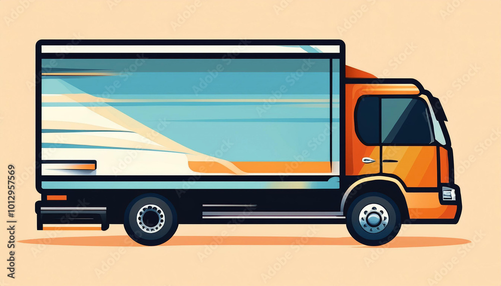 Logistic fridge Truck vector Illustration side view Logistic fridge Truck vector Illustration side view