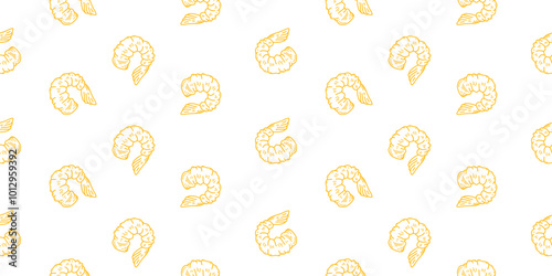 tempura fried shrimp seamless pattern. crispy shrimp tempura pattern background. Tempura Shrimp Pattern Background. fried shrimp pattern.