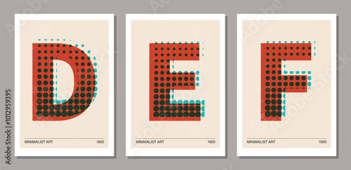 Set of minimal 20s geometric design posters