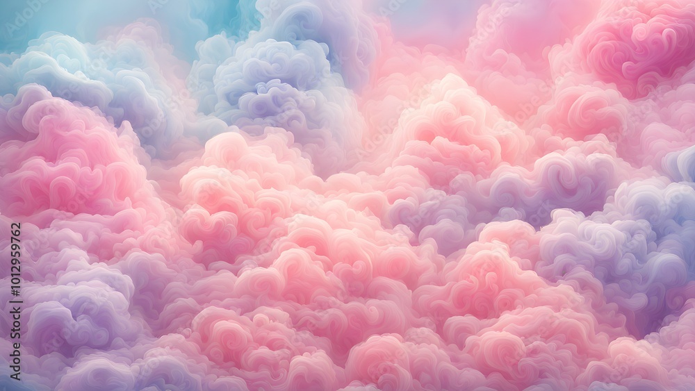 A dreamy sky filled with soft, colorful clouds in pastel shades. A dreamy sky filled with soft, colorful clouds in pastel shades.
