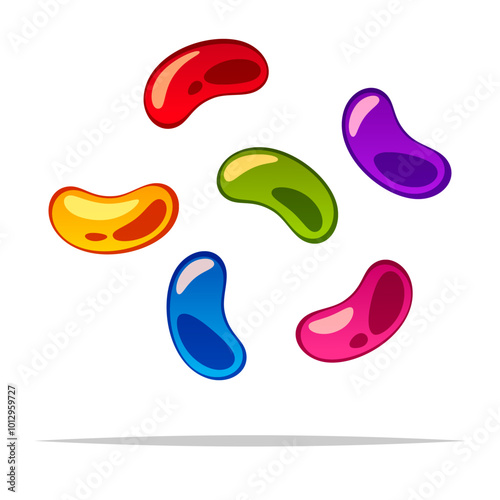 Colorful jelly beans vector isolated illustration