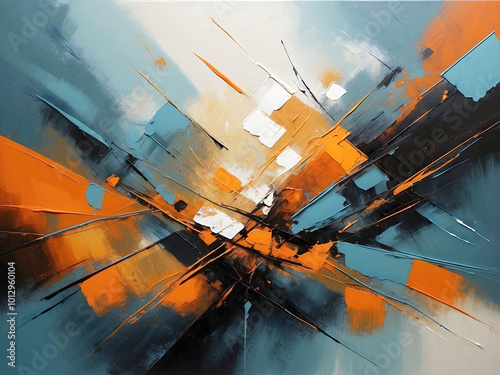 Obraz na płótnie Colourful abstract painting, oil on canvas, wall art, artistic background, template w salonie