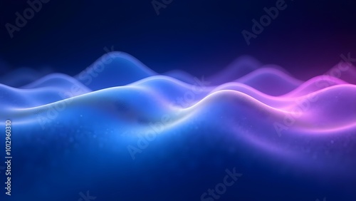 Background Futuristic Abstract Blue Neon Waves