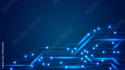 Abstract circuit board background blue. Futuristic and modern technology vector illustration