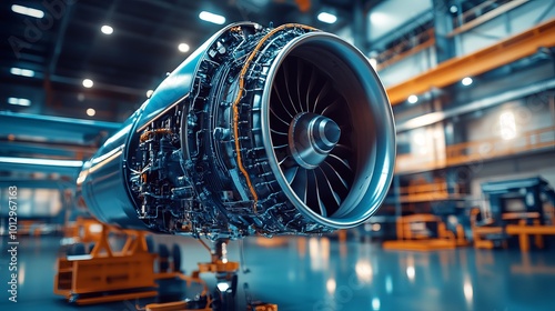 A close-up photo of a jet engine, with the background removed. 