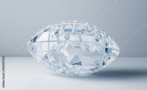 American football ball made of crystal generated by AI