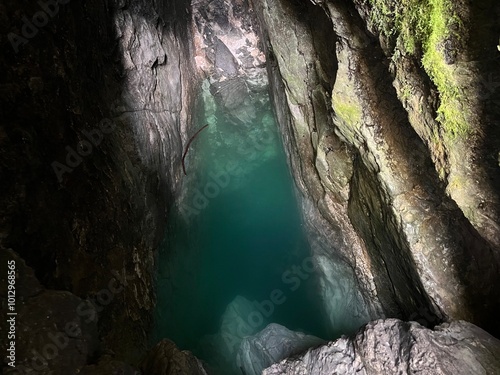 The karst source of the Soča river, Trenta (Triglav National Park, Slovenia) - Die Karstquelle des Flusses Soca, Trenta (Triglav-Nationalpark, Slowenien) - Kraški izvir reke Soče, Trenta (Slovenija) photo