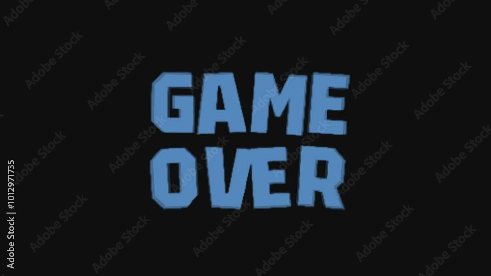 Blue color Looped Game Over text Animation on Black Background | Game Over End Screen Animation Blue color Looped Game Over text Animation on Black Background | Game Over End Screen Animation