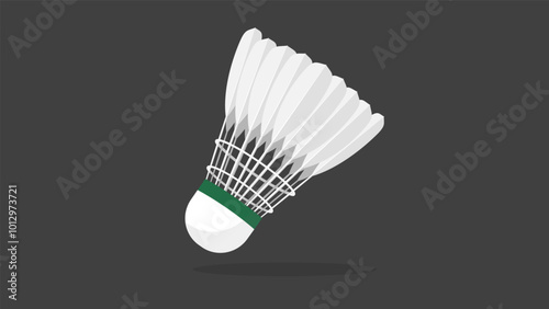 Badminton shuttlecock on gray background badminton court indoor badminton sports wallpaper with copy space , illustration Vector EPS 10