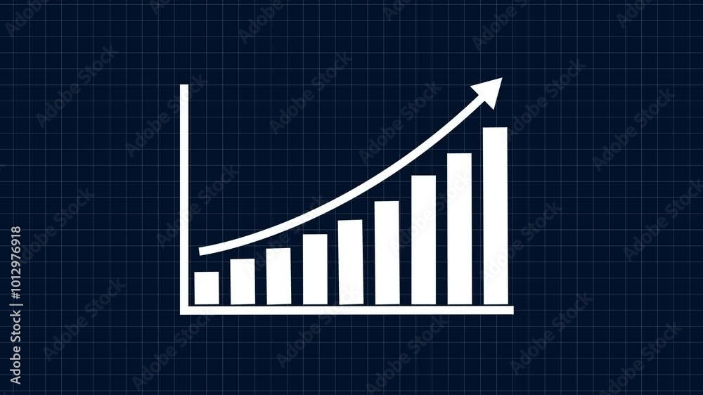 Business growth concept in graph chart showing marketing sales profit increasing to future target .