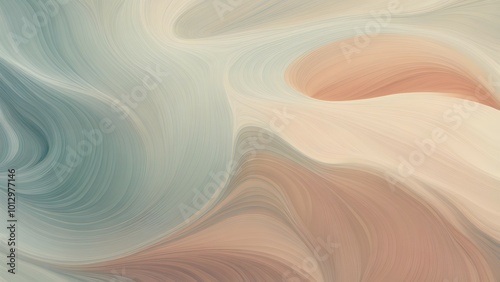 Abstract fluid design with soft colors and smooth curves.