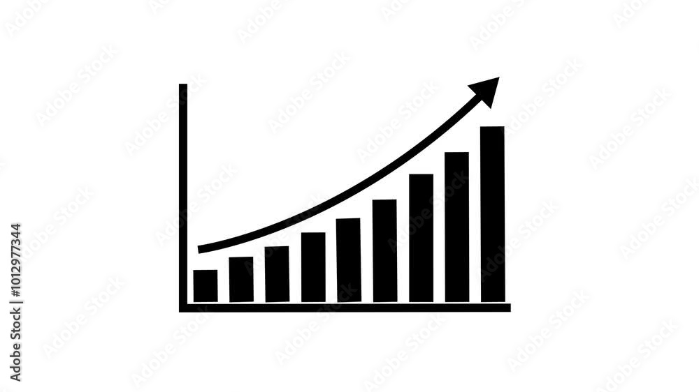 Business growth concept in graph chart showing marketing sales profit increasing to future target .
