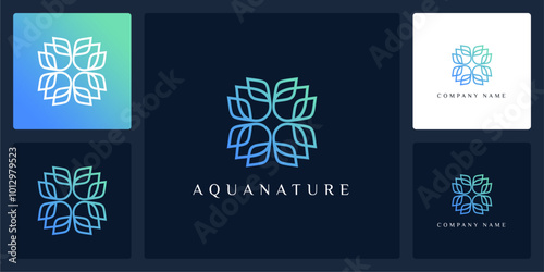 Vector abstract of aqua nature logo and icon template, can be used in various media easily, editable