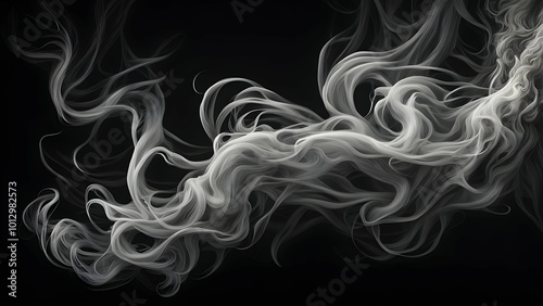 Ethereal wisps of smoke gracefully swirling against a dark background.