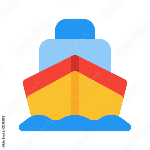 ferry boat flat icon