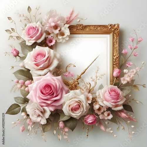 roses on a wooden background
