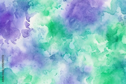 green and purple watercolor abstract background
