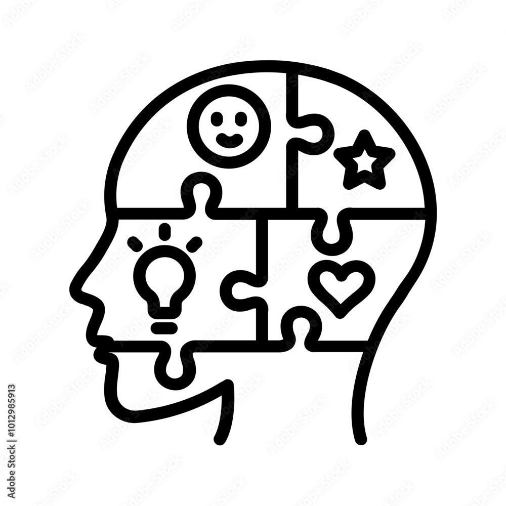 Vector black line icon for Traits Vector black line icon for Traits