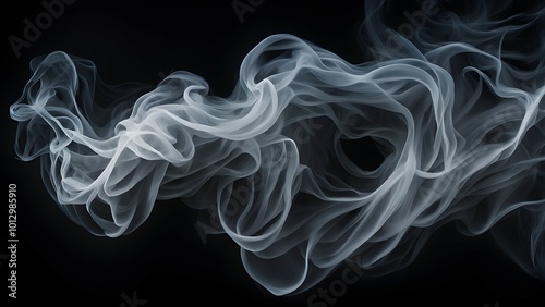 Abstract swirling smoke on a dark background, creating a sense of movement and fluidity.