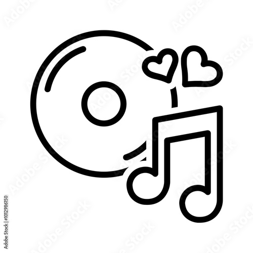 Vector black line icon for Ballad