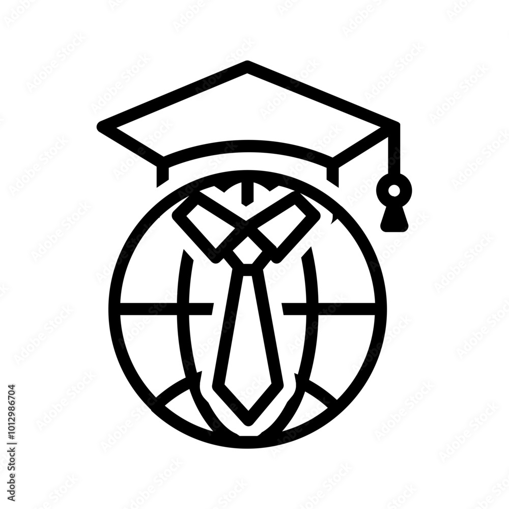 Vector black line icon for Business school Vector black line icon for Business school