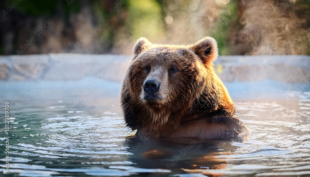 soothing moments with a brown bear in an onsen soothing moments with a brown bear in an onsen