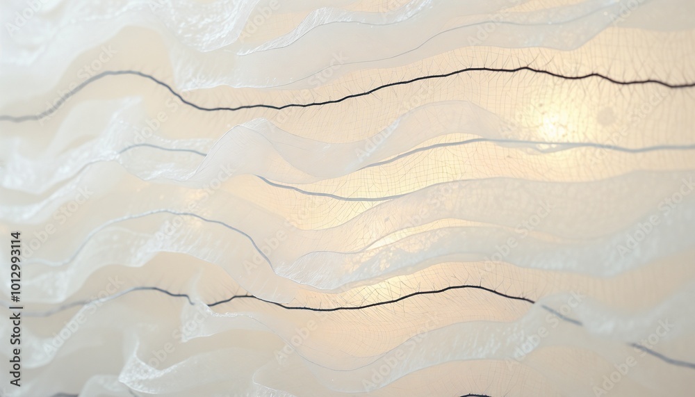 Obraz premium Artistic textured surface with flowing waves, backlit translucent design, organic shapes, abstract composition, jellyfish texture background