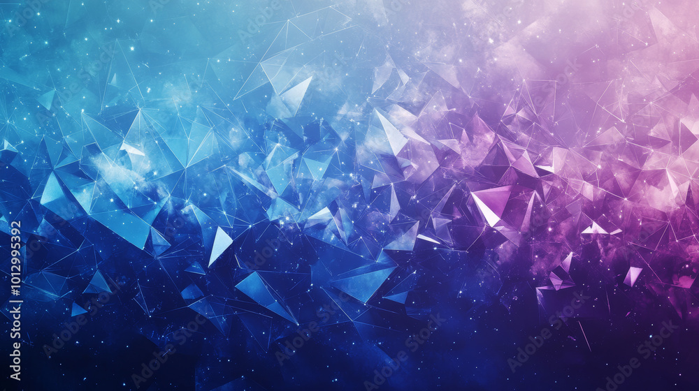 A cool, blue and purple design with geometric shapes, like stars in the ...