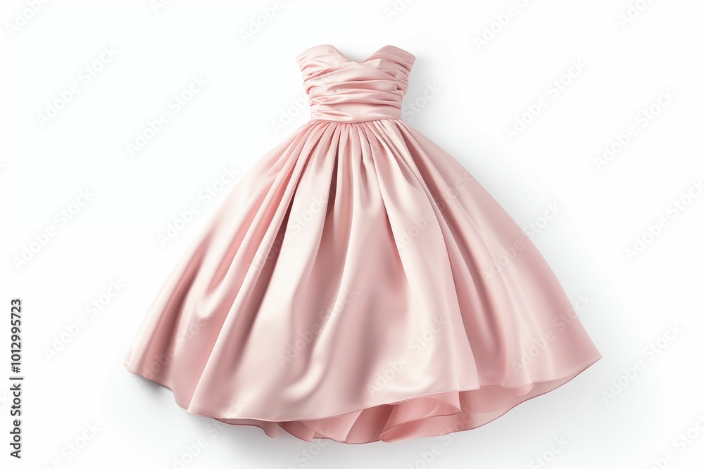 Obraz premium Top view of pink dress isolated on white background. Generative ai