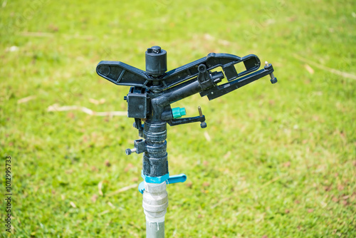 Wallpaper Mural Lawn Sprinkler System on Green Grass Torontodigital.ca